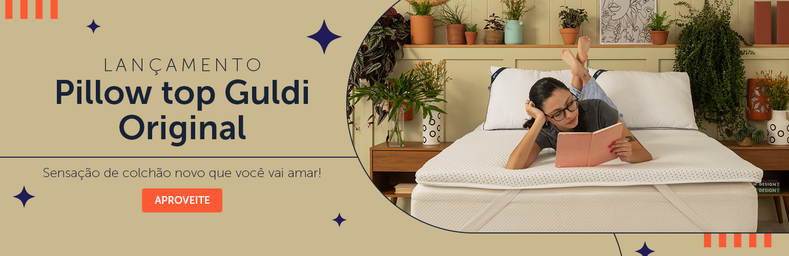 banner lançamentos: pillow top guldi original